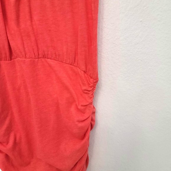 Soft Joie Coral Ruched Bottom Made in Peru Bodycon Tank Dress SZ Medium - Picture 3 of 12